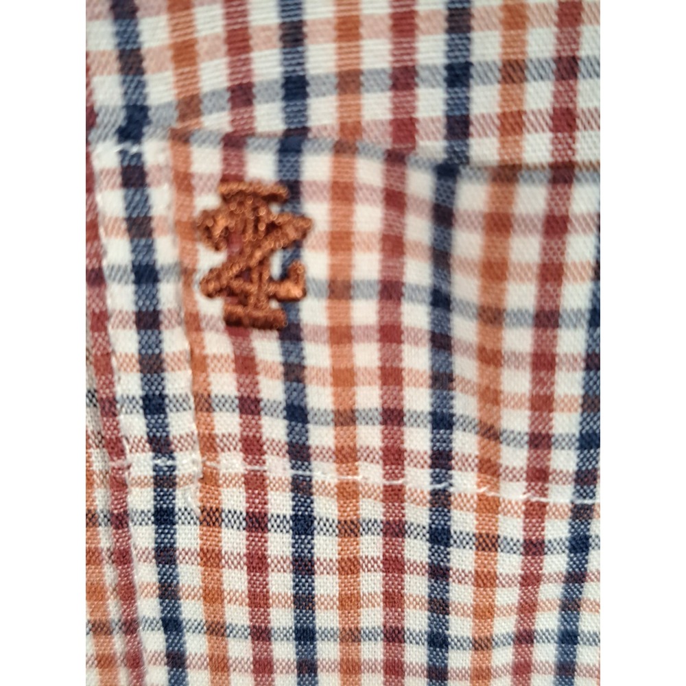 IZOD Mens 4XL Long Sleeve Check Button Down Shirt Red Blue‎ White Plaid Big Tall - Picture 4 of 9
